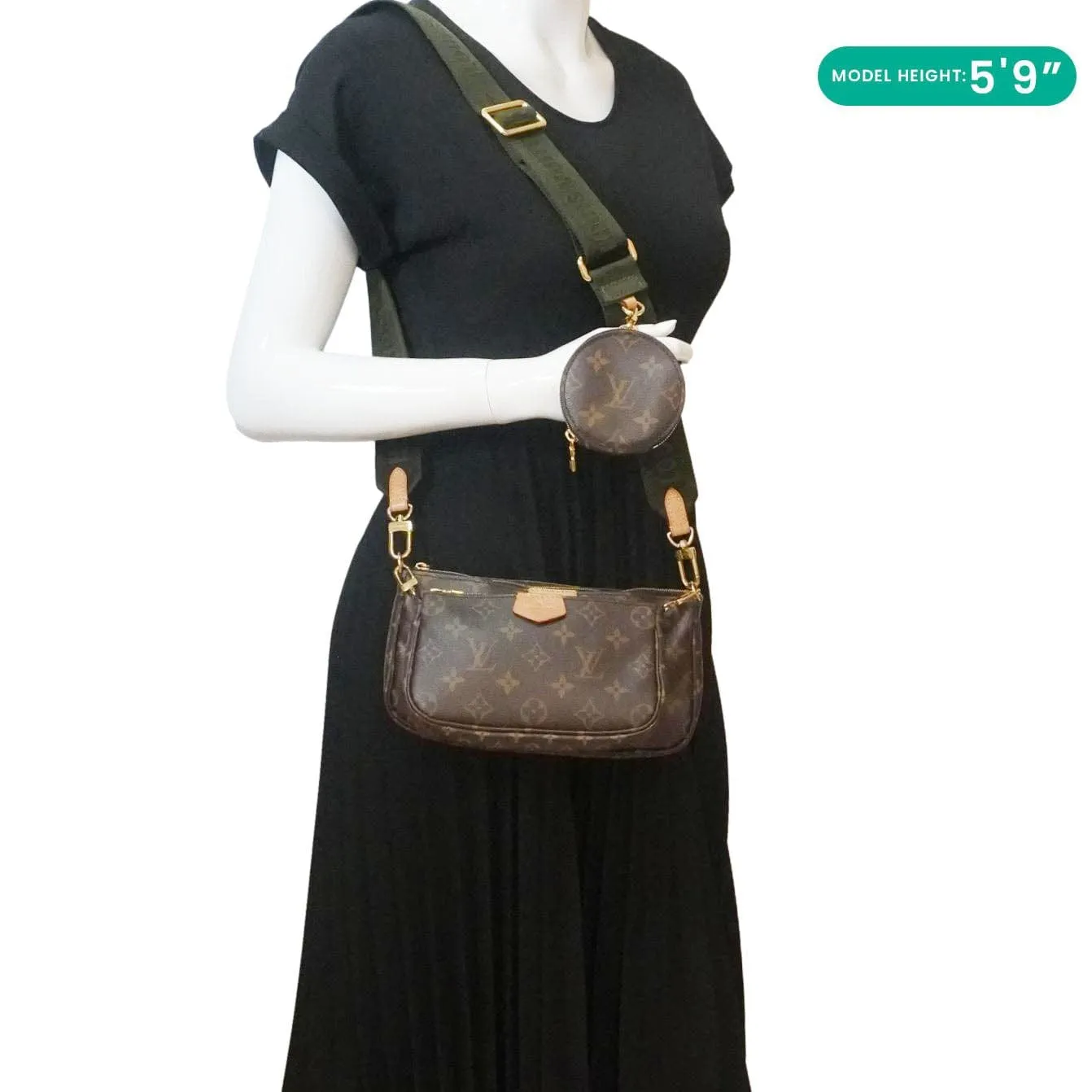 LOUIS VUITTON Multi Pochette Accessoires Monogram Canvas Crossbody Bag Brown