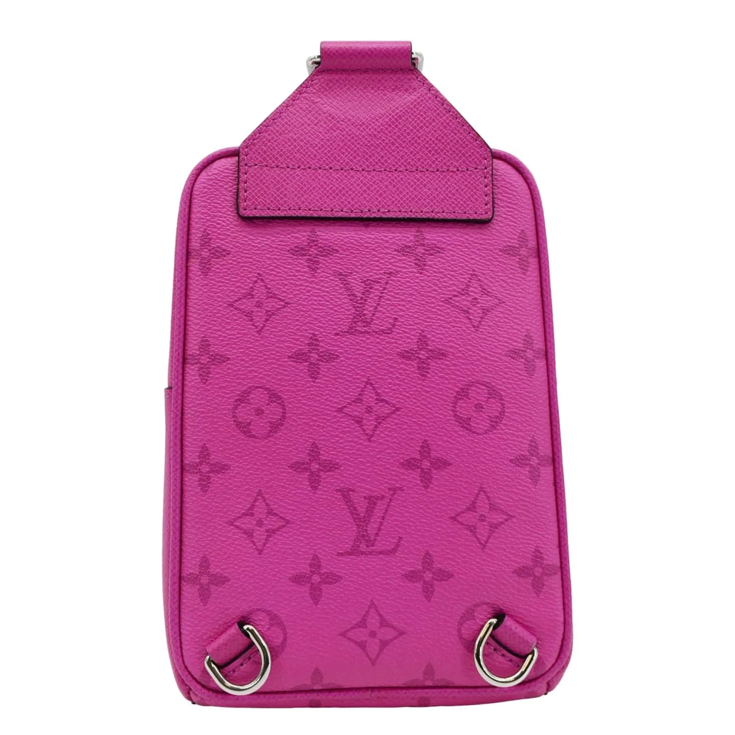 LOUIS VUITTON Outdoor Slingbag Monogram Taigarama Leather Crossbody Bag Fuchsia