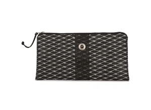 Metallic Silver & Black Clutch