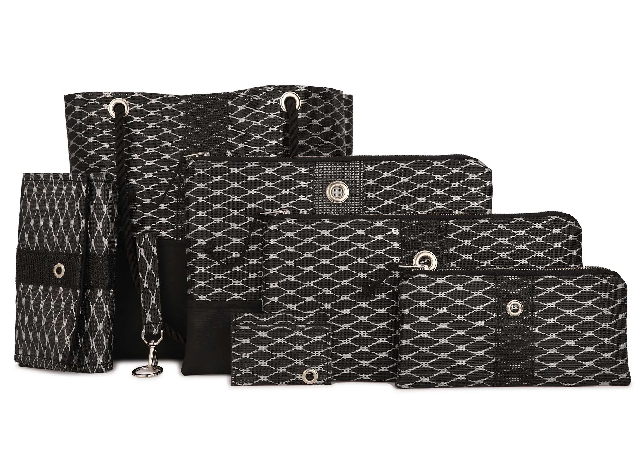 Metallic Silver & Black Clutch