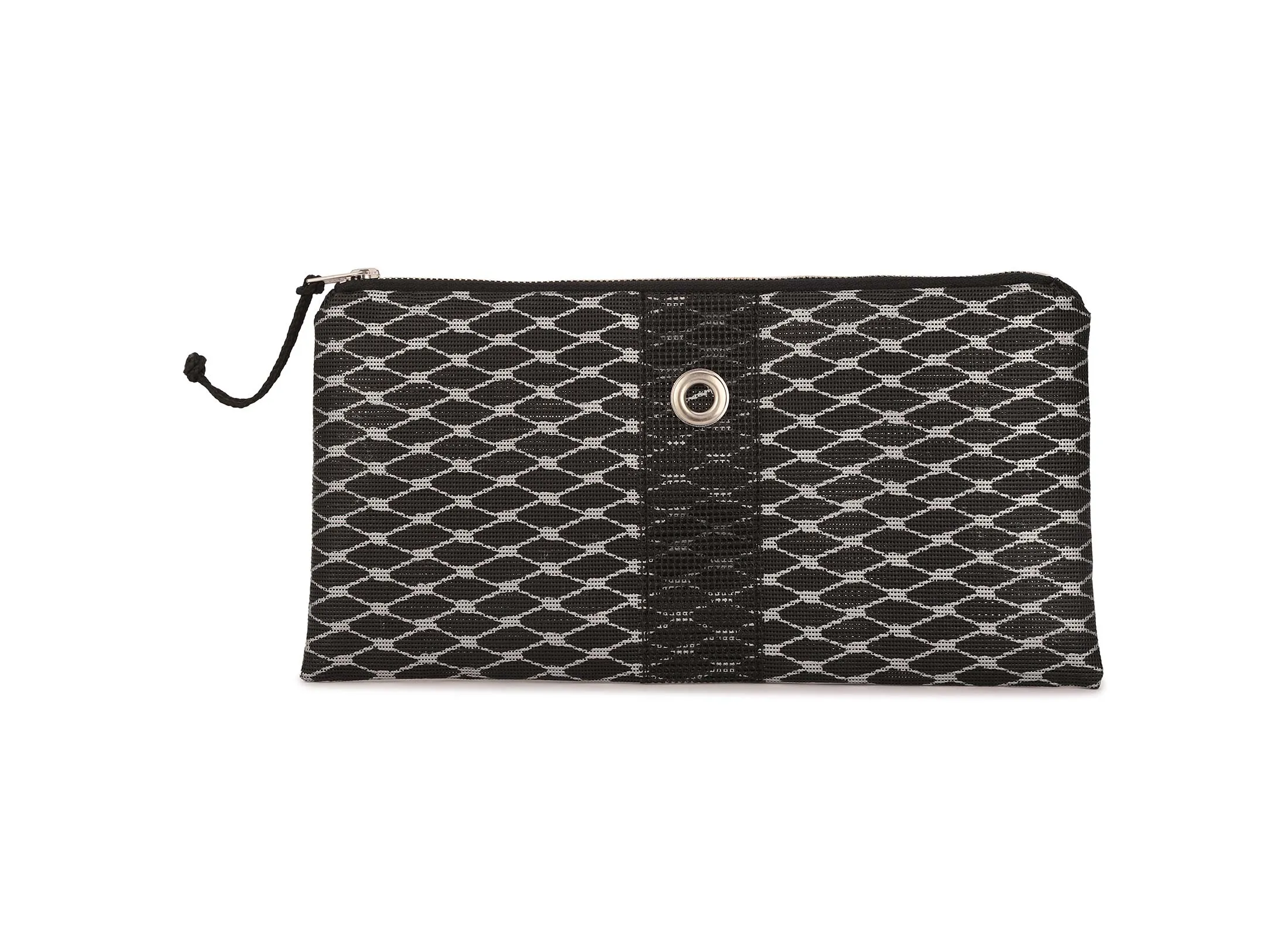 Metallic Silver & Black Clutch