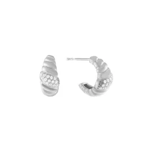 Mini CZ Braided Hoop Earring