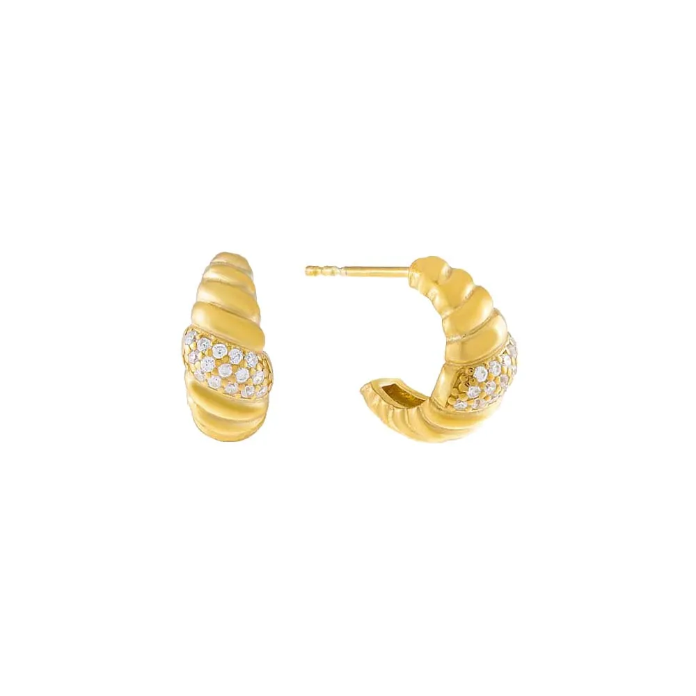 Mini CZ Braided Hoop Earring