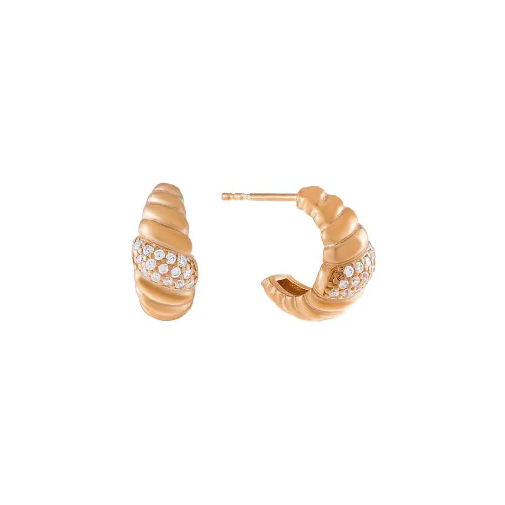 Mini CZ Braided Hoop Earring