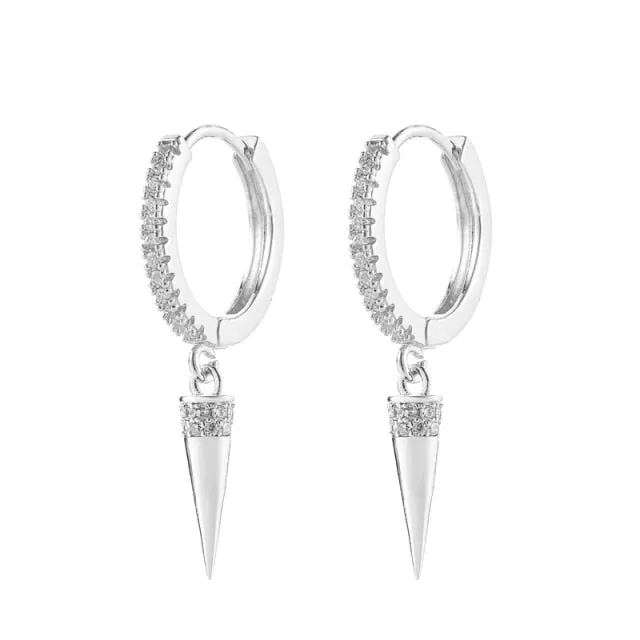 Mini Huggie Hoops Dangle Earrings Spikes