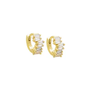 Mini Scattered Baguette Huggie Earring