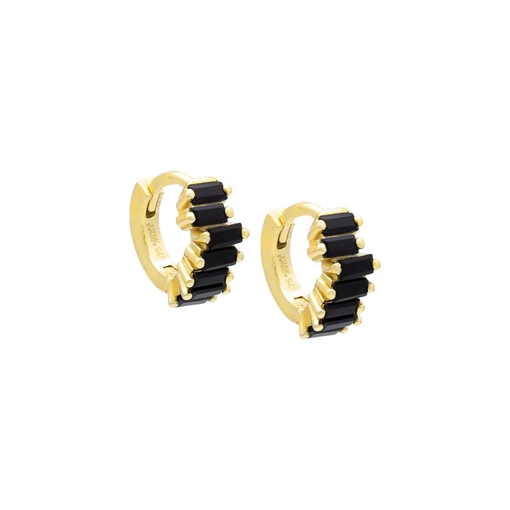 Mini Scattered Baguette Huggie Earring