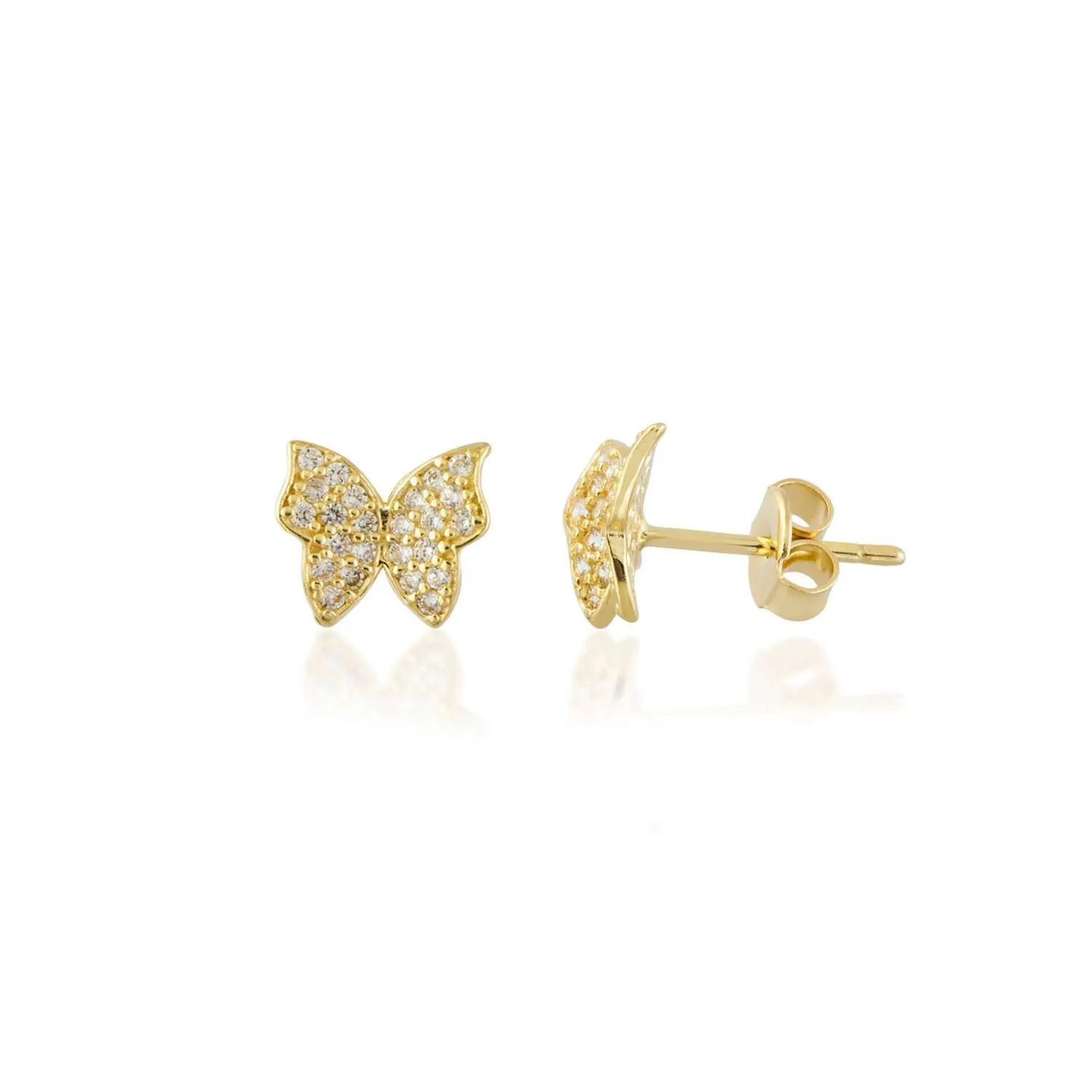 MINI YELLOW GOLD BUTTERFLY EARRINGS