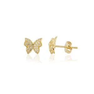 MINI YELLOW GOLD BUTTERFLY EARRINGS