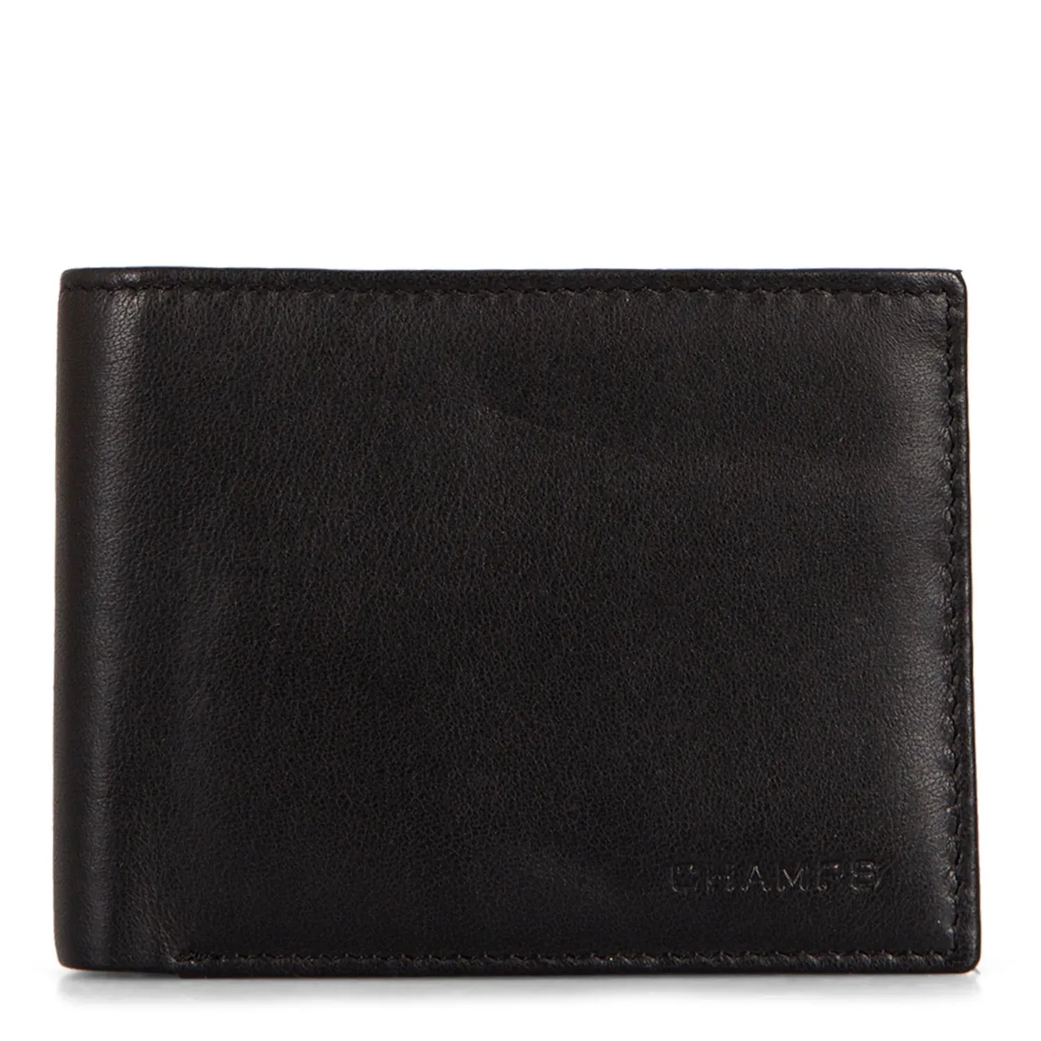 New Genuine Sheep Leather Bi-fold Wallet by Champs in Black! 18 Card slots, RFID Blocking