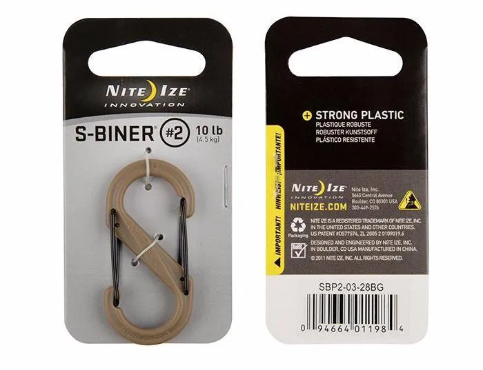 Nite Ize S-Biner Dual Carabiner Plastic, Size #2