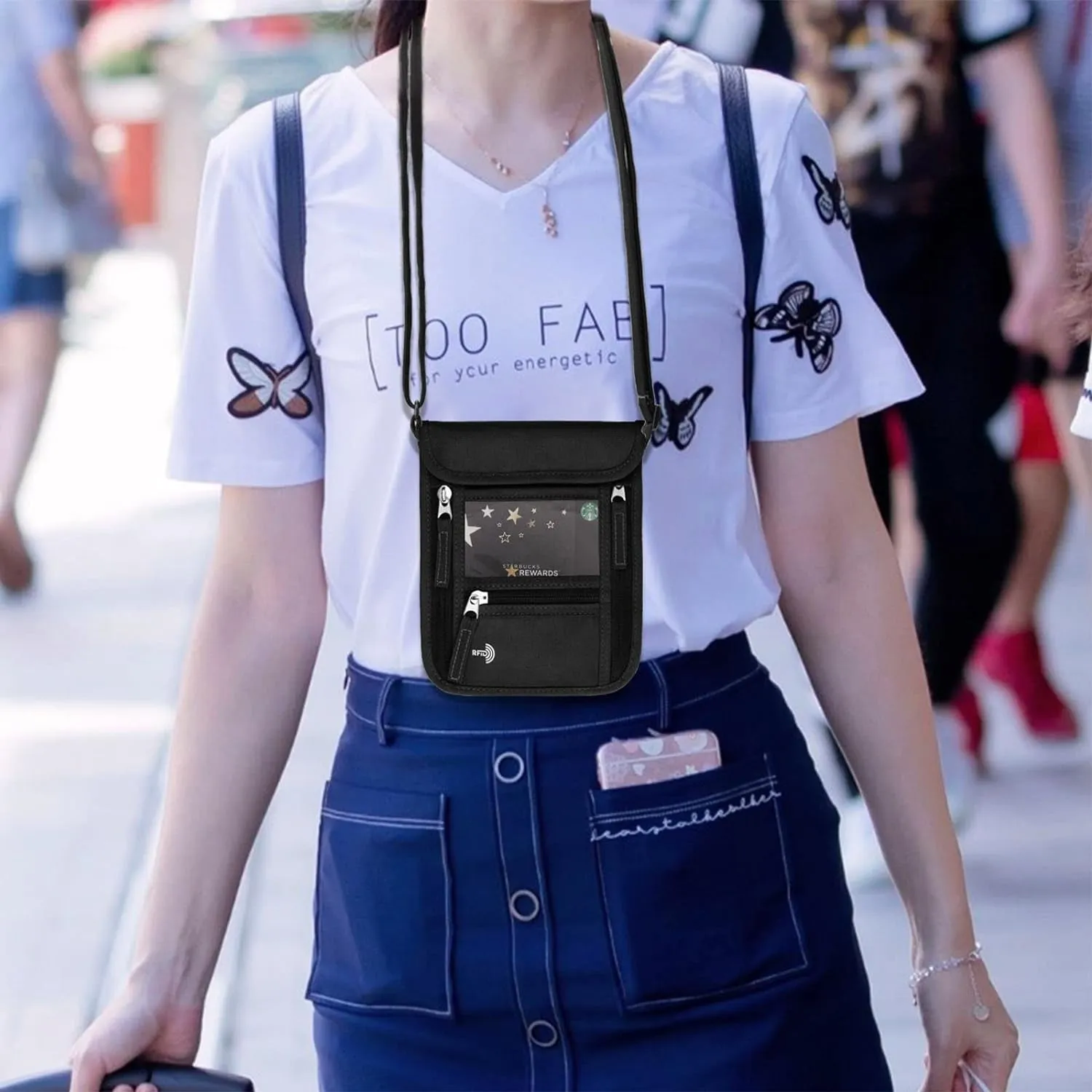 Passport Holder Neck Pouch Travel Wallet for Women and Men