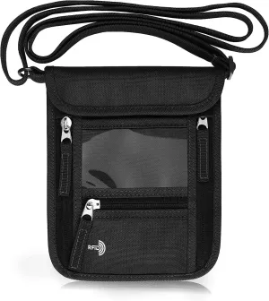 Passport Holder Neck Pouch Travel Wallet for Women and Men