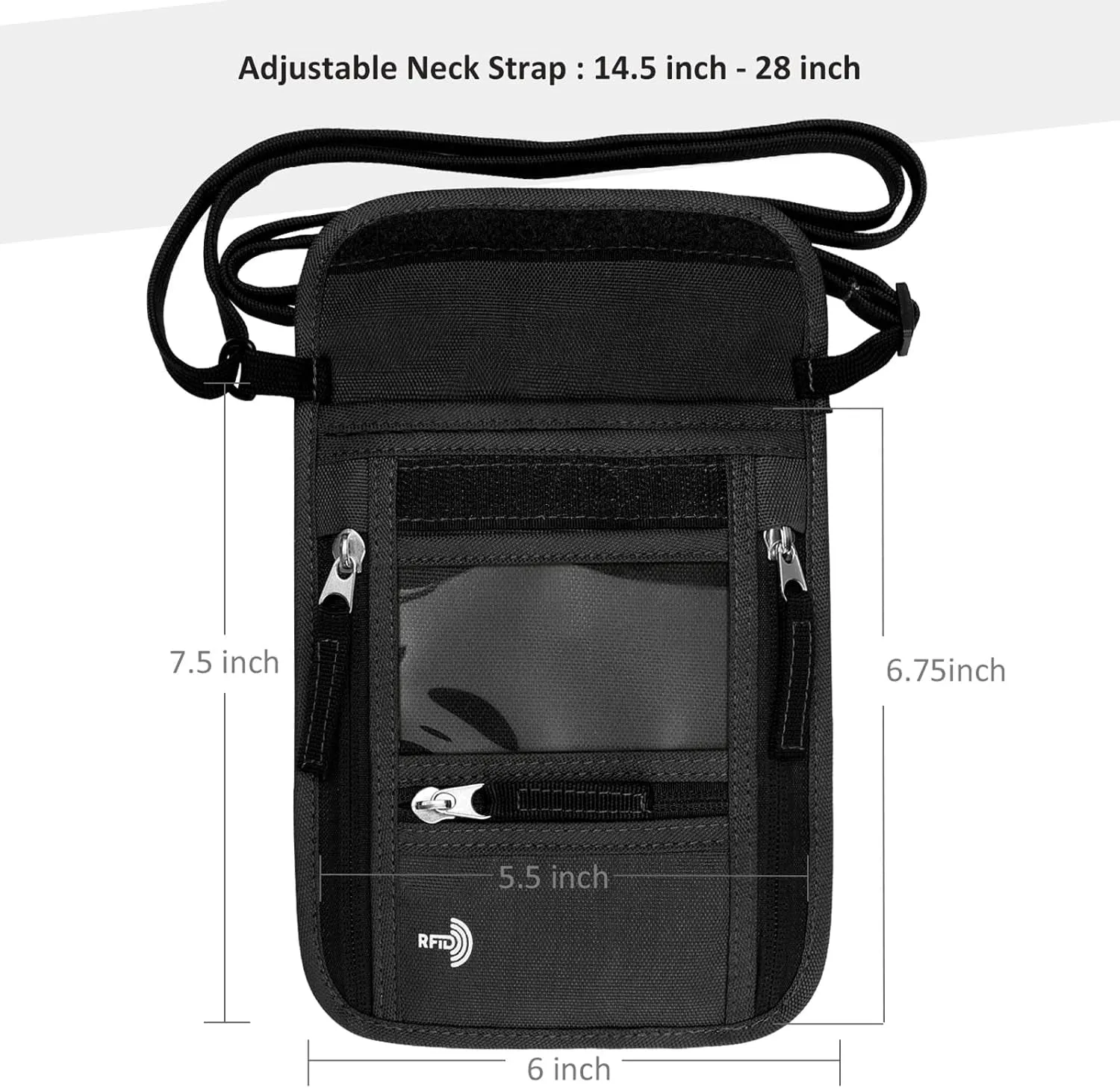 Passport Holder Neck Pouch Travel Wallet for Women and Men