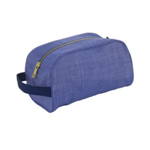 Personalized Chambray Blue Navy Traveler Pouch