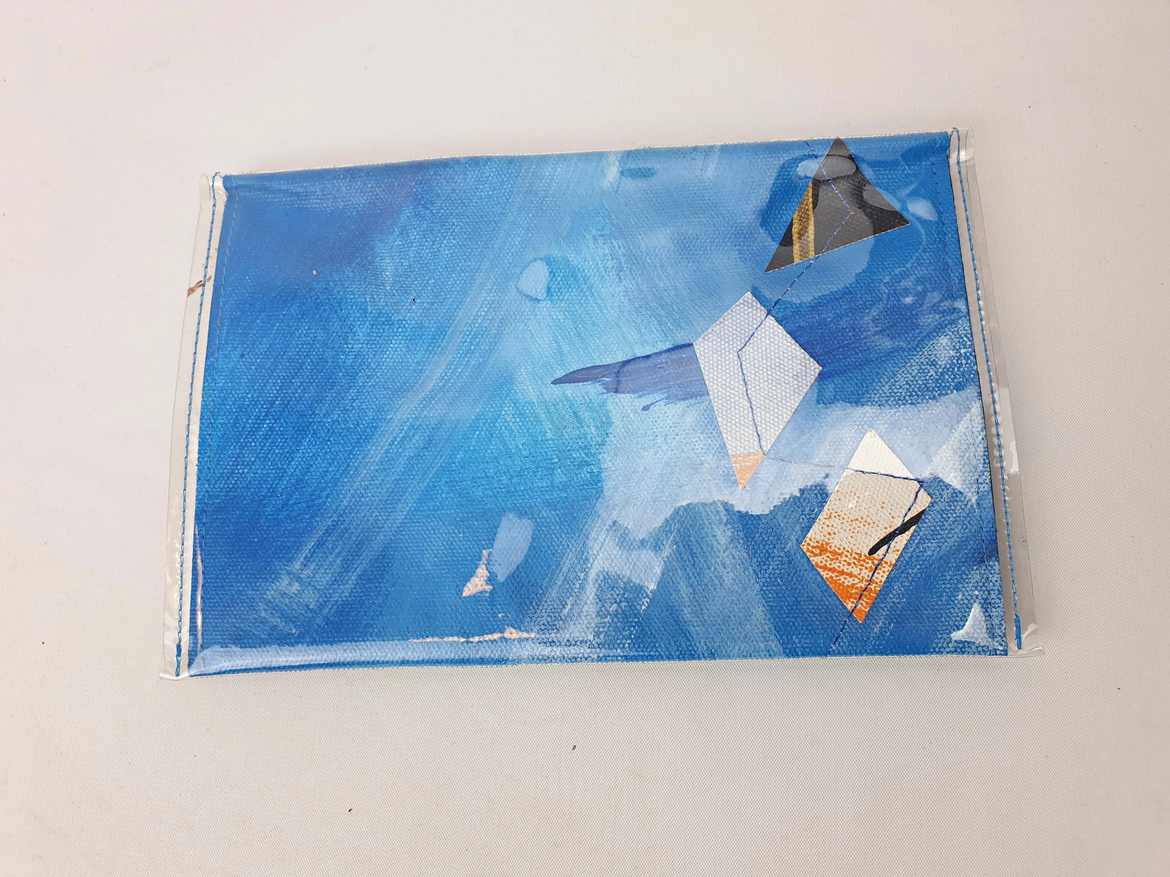Pine & Apple blue plastic covered clutch