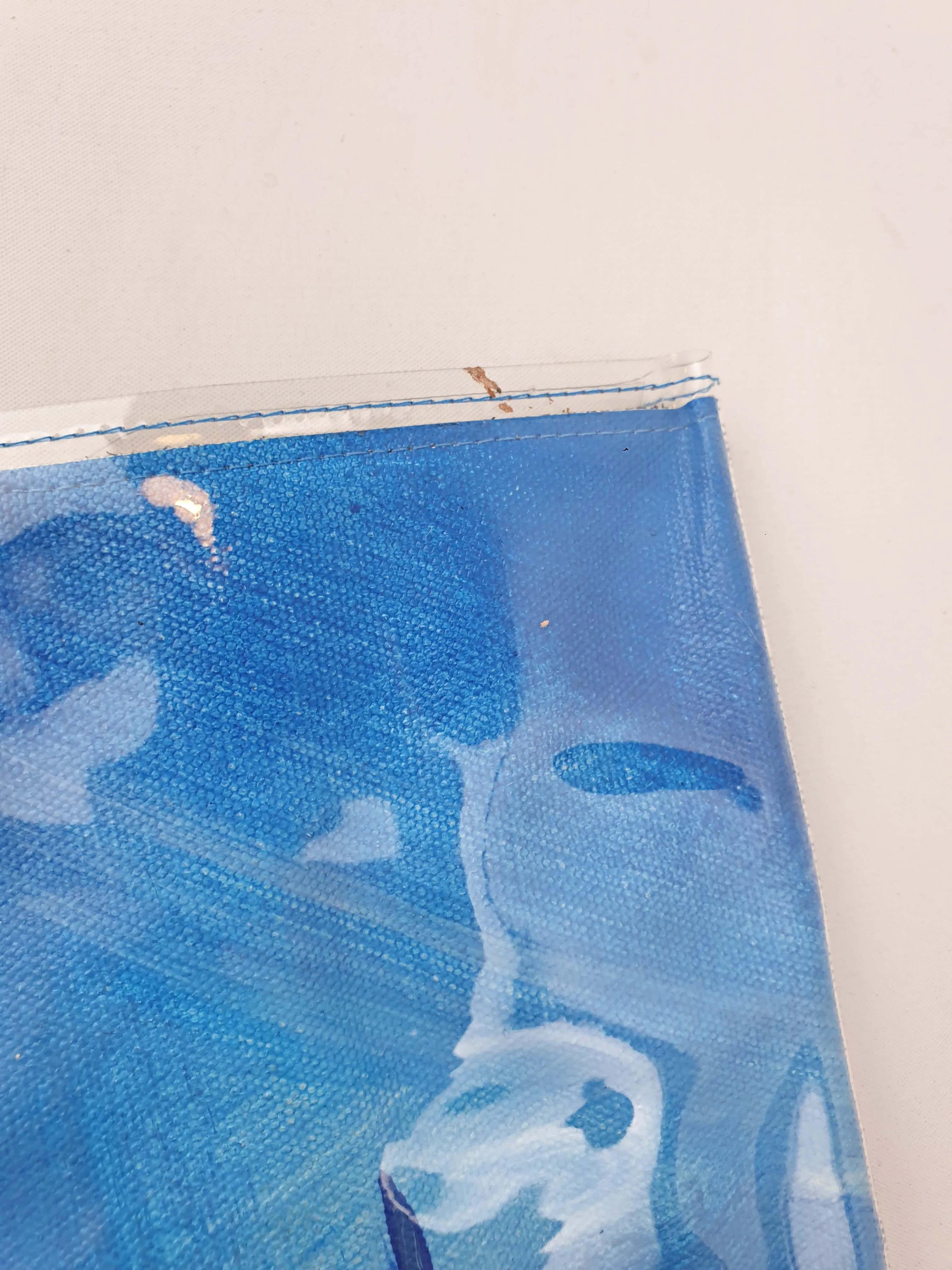 Pine & Apple blue plastic covered clutch