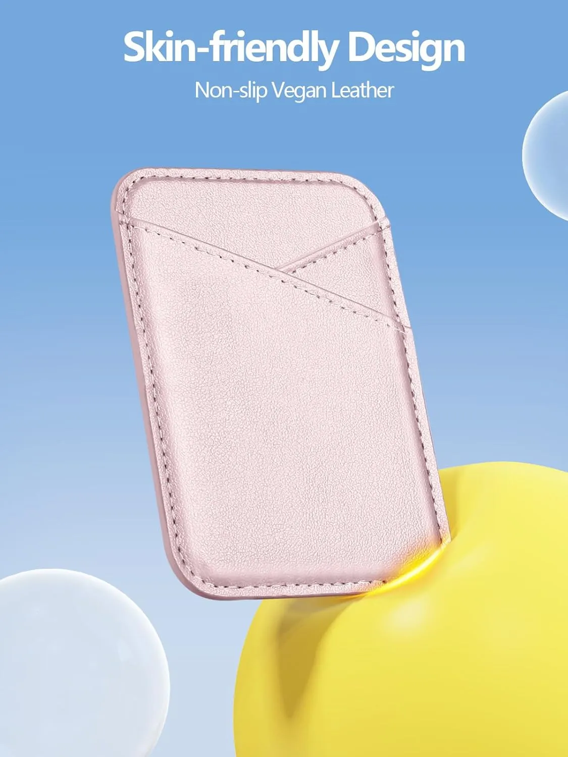 Pink MagSafe Wallet 0.12" Invisible Ultra-Thin Magnetic Phone Wallet