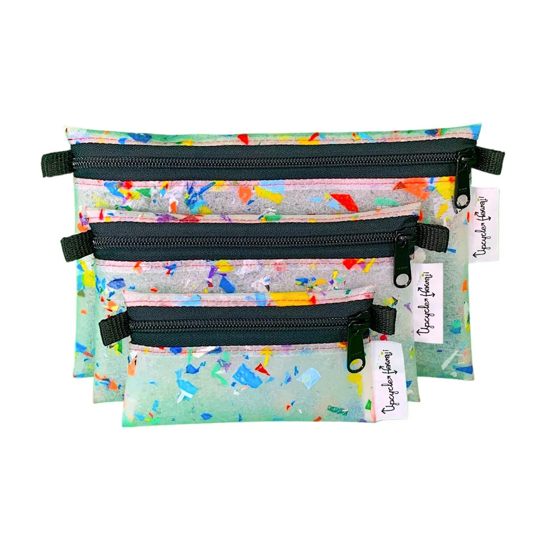 Plastic-Fetti Zipper Pouches, Small