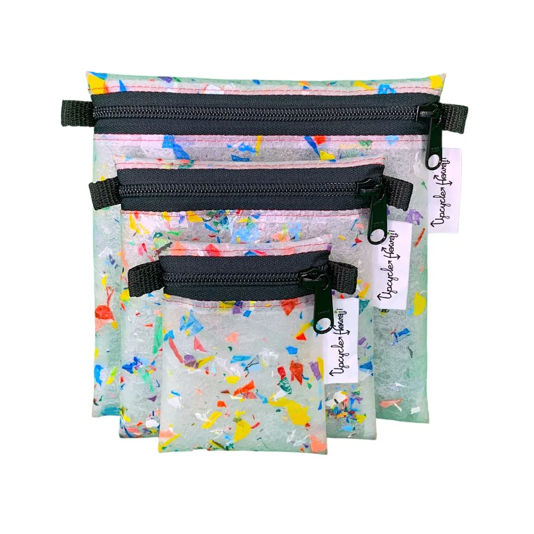 Plastic-Fetti Zipper Pouches, Small
