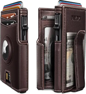Pop-Up Wallet for Men with Money Clip & Airtag Holder