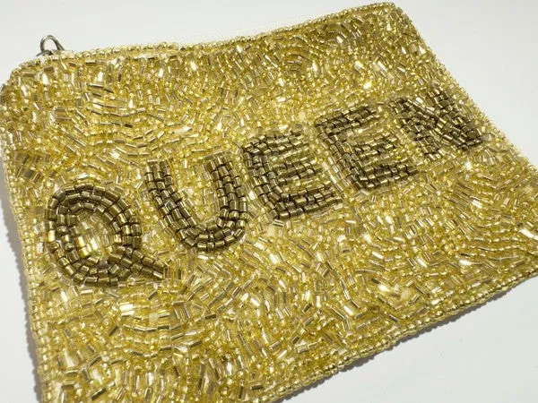 QUEEN Beaded Mini Coin Purse