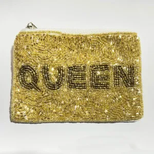 QUEEN Beaded Mini Coin Purse
