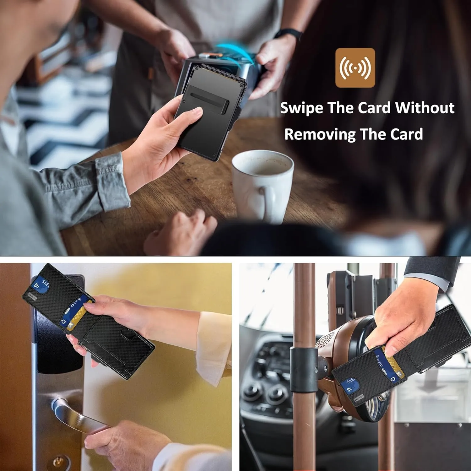 RFID Blocking Bifold Aluminum Wallet For Men Money Clip Inside