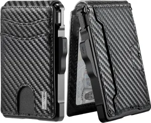 RFID Blocking Bifold Aluminum Wallet For Men Money Clip Inside