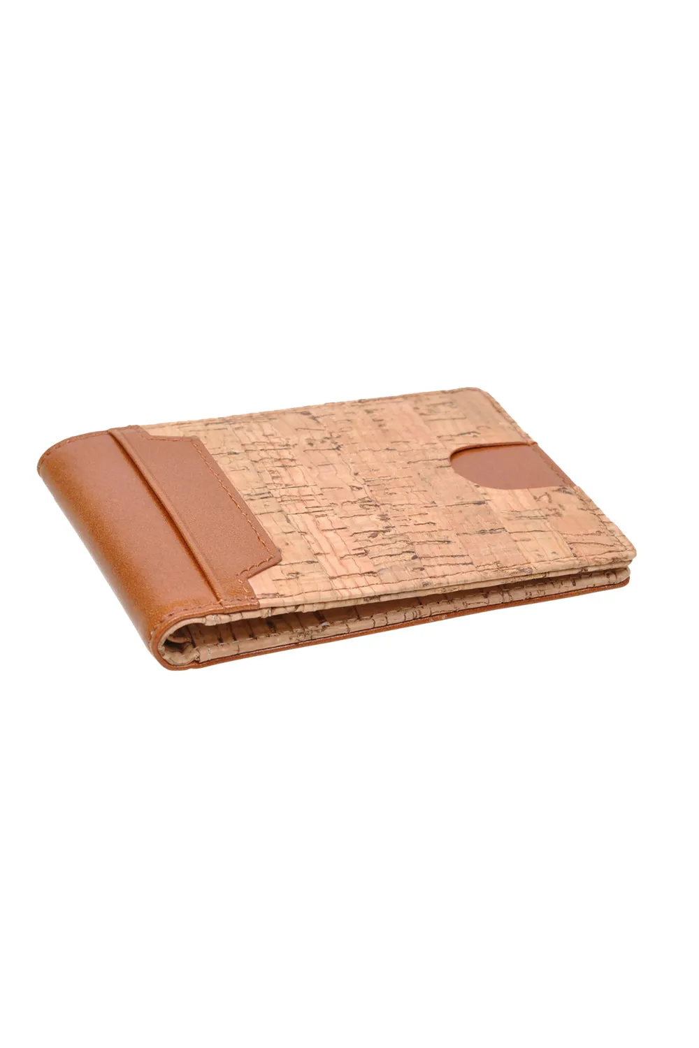 RFID Blocking Slim Bifold Minimalist Front Pocket Cork Leather Wallet Card Holder for Men.