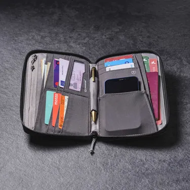 RFID TRAVEL WALLET RECYCLED GREY