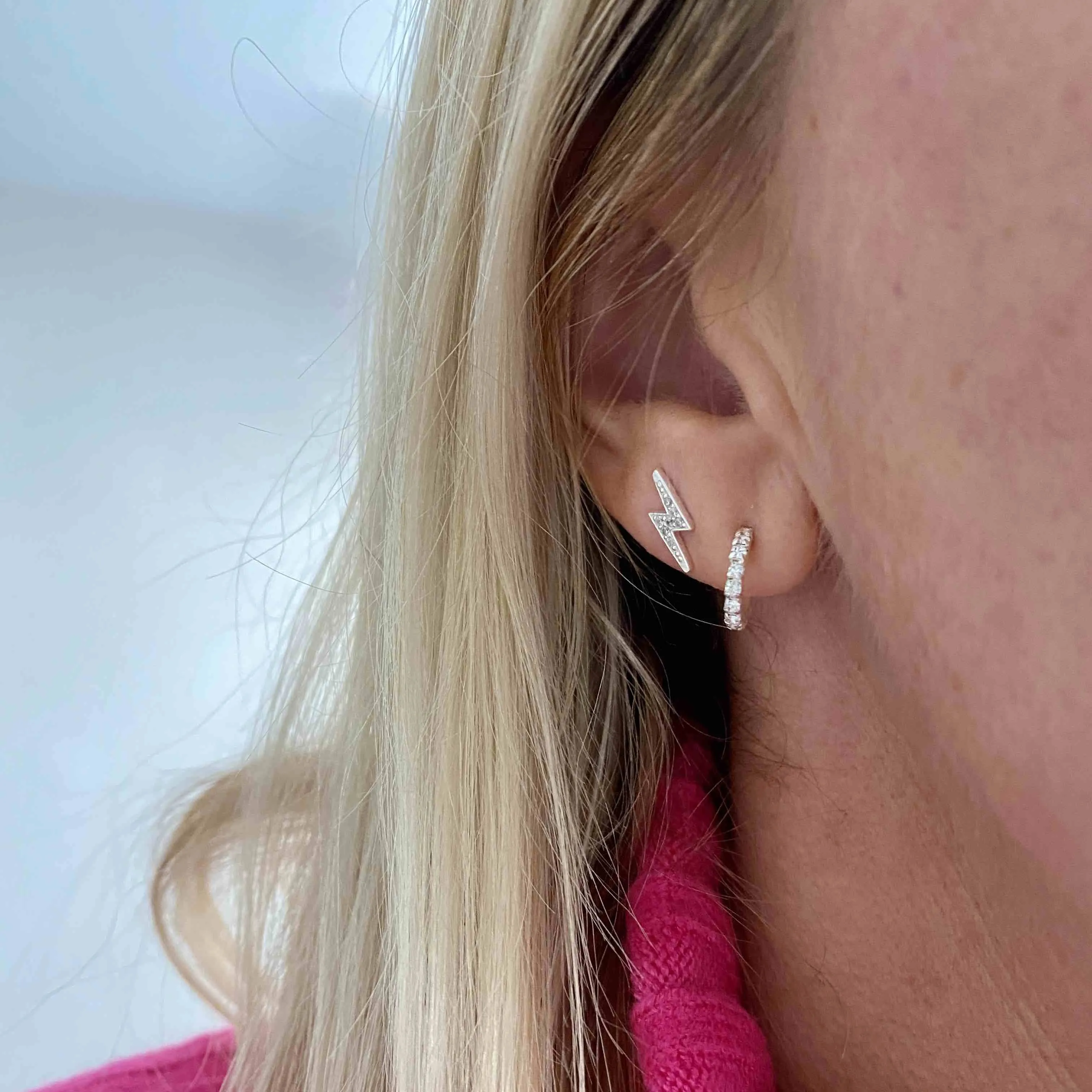Silver Sparkle Hoop Earrings