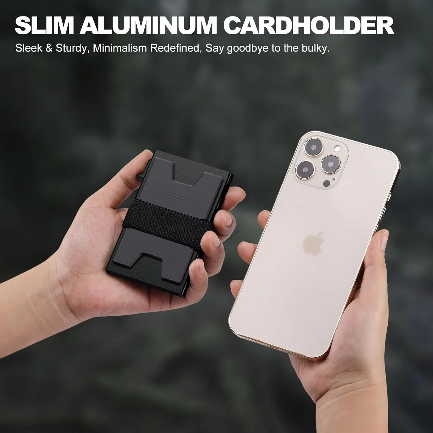 Slim Aluminum Card Holder for Men, Pop Up Wallet with Expandable Backplate