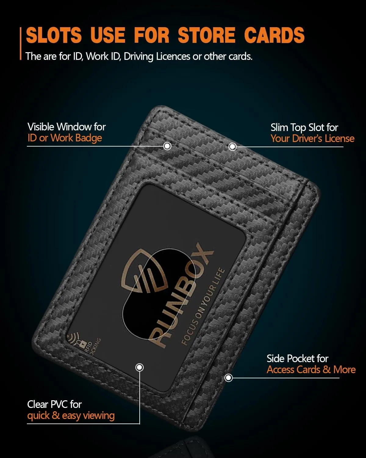 Slim Minimalist RFID Blocking Front Pocket Leather Wallets, Black