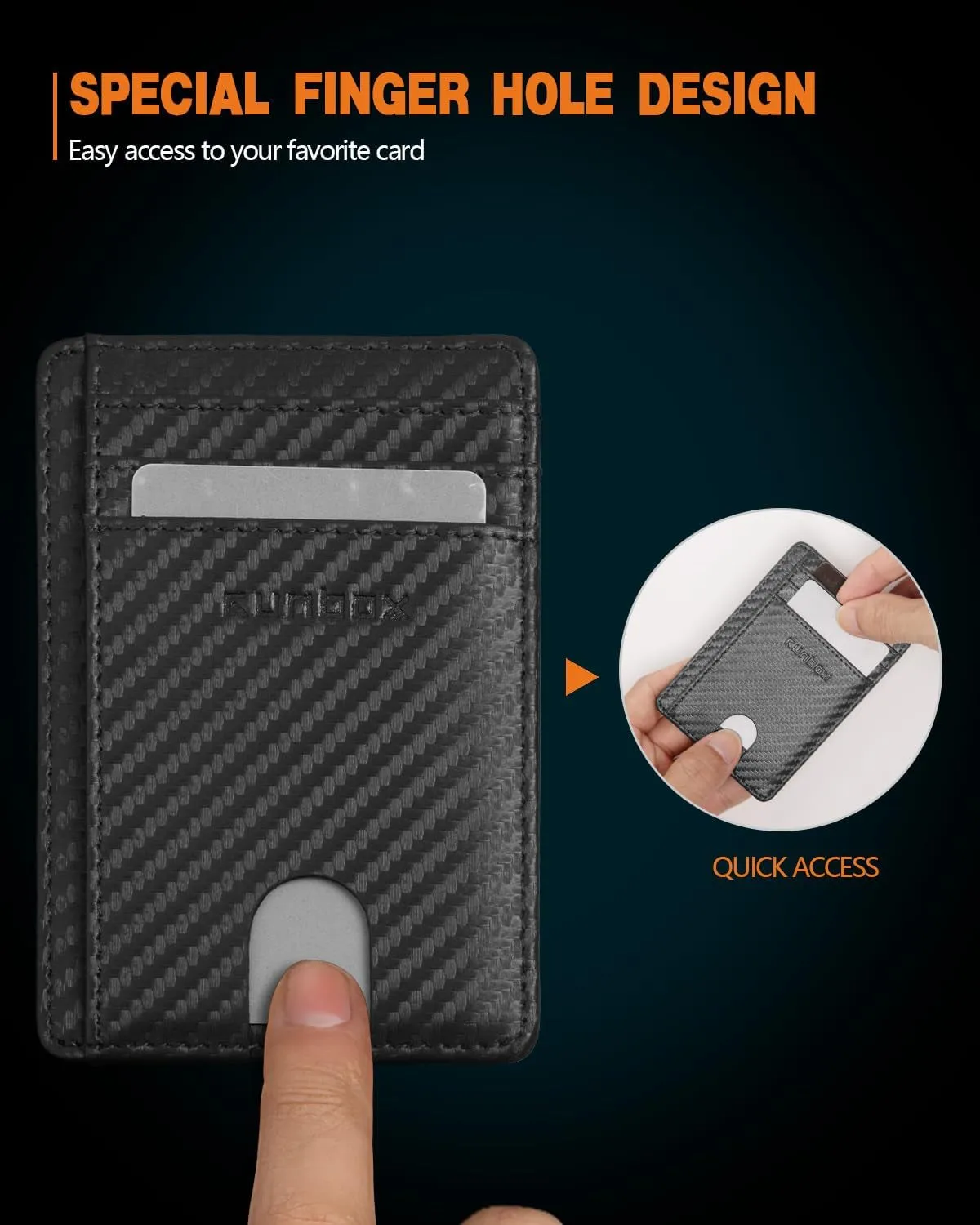 Slim Minimalist RFID Blocking Front Pocket Leather Wallets, Black