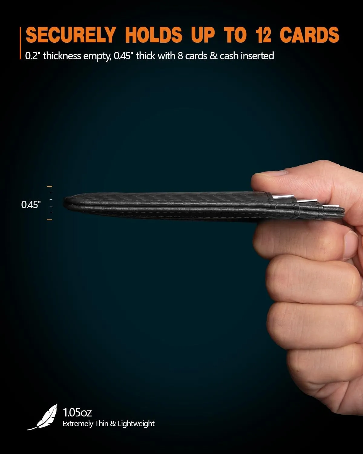 Slim Minimalist RFID Blocking Front Pocket Leather Wallets, Black
