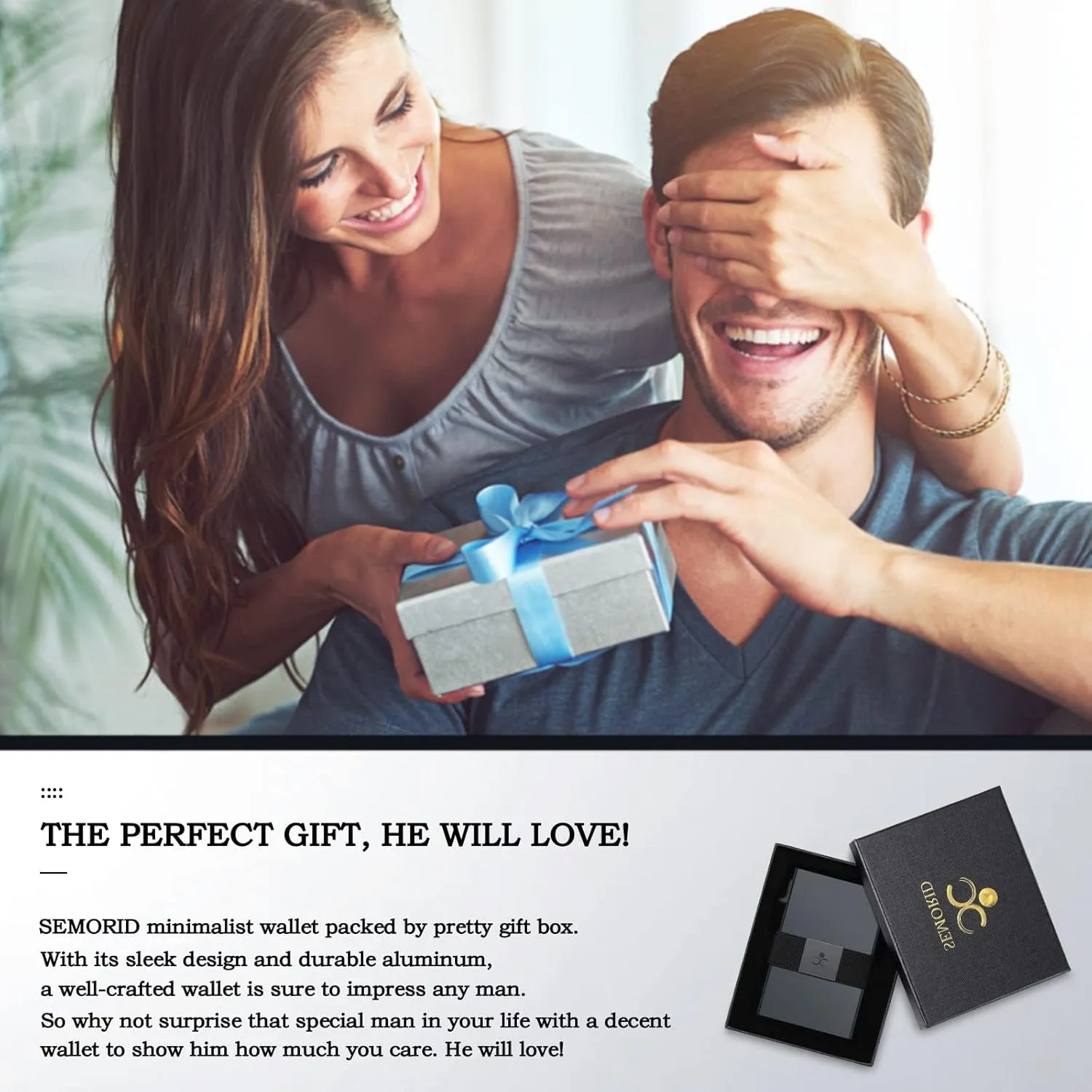 Slim Pop Up Aluminum Card Holder for Men, Durable Expandable Backplate, Grey