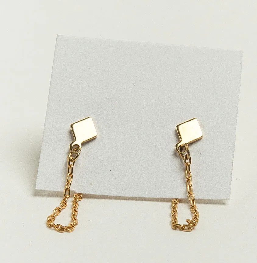 Small Diamond & Chain Studs