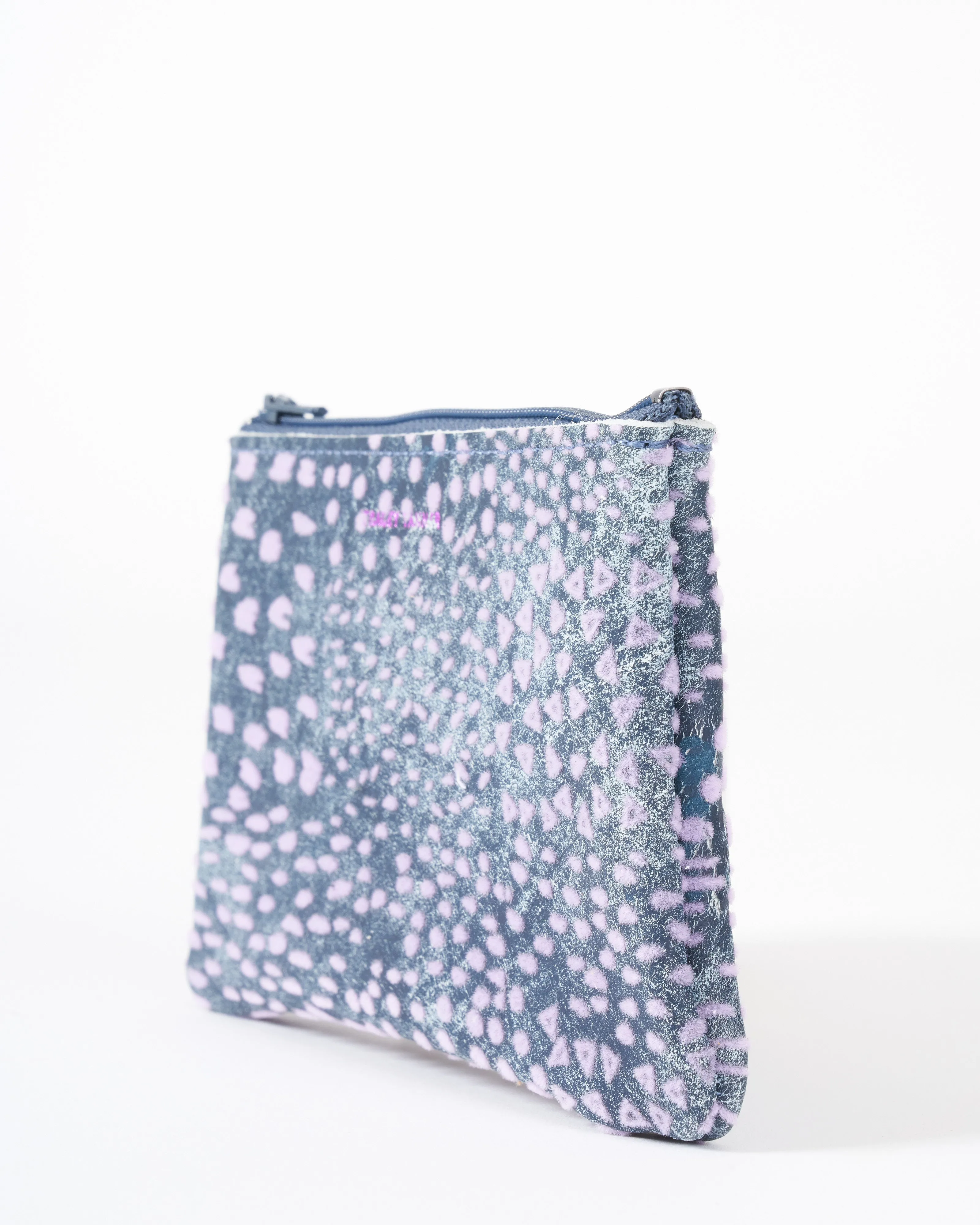 small zip pouch - flock denim