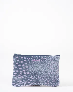 small zip pouch - flock denim