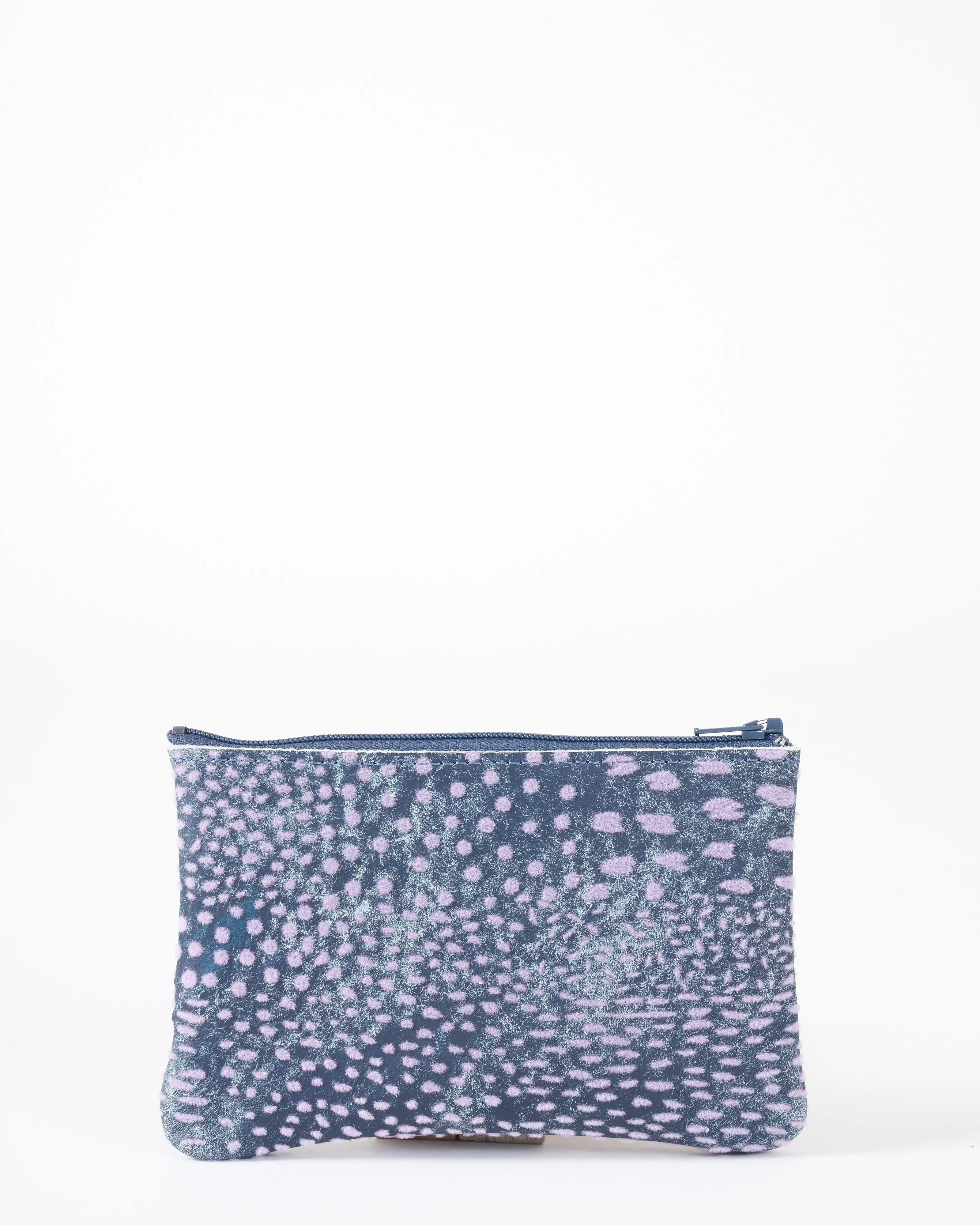small zip pouch - flock denim