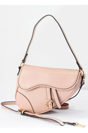 Smooth Shaped Shoulder Crossbody Bag - Pink