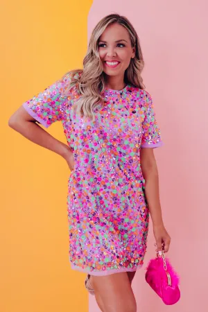 Soma Floral Sequin Mini Dress - Purple Multi