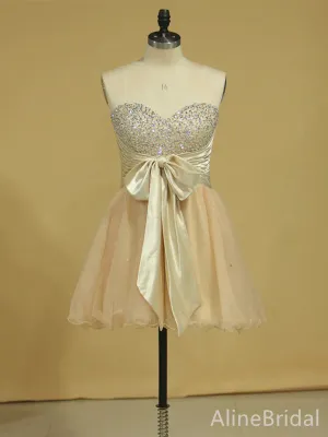 Sparkly Beadings Sweatheart Strapless A-line Short Mini Homecoming Dress, HD32656