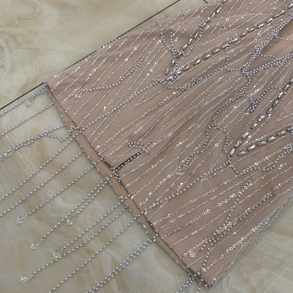 Strapless Sleeveless Sequins Mini Bodycon Dress HT968