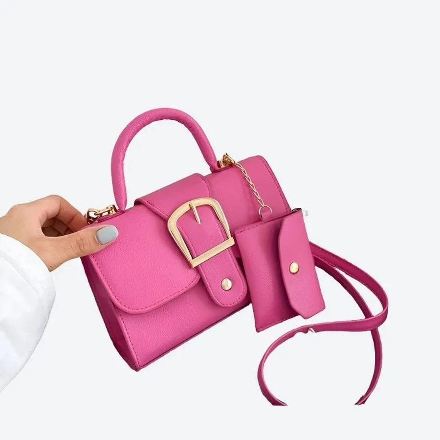 Stylish Buckle Crossbody Bag with Pouch