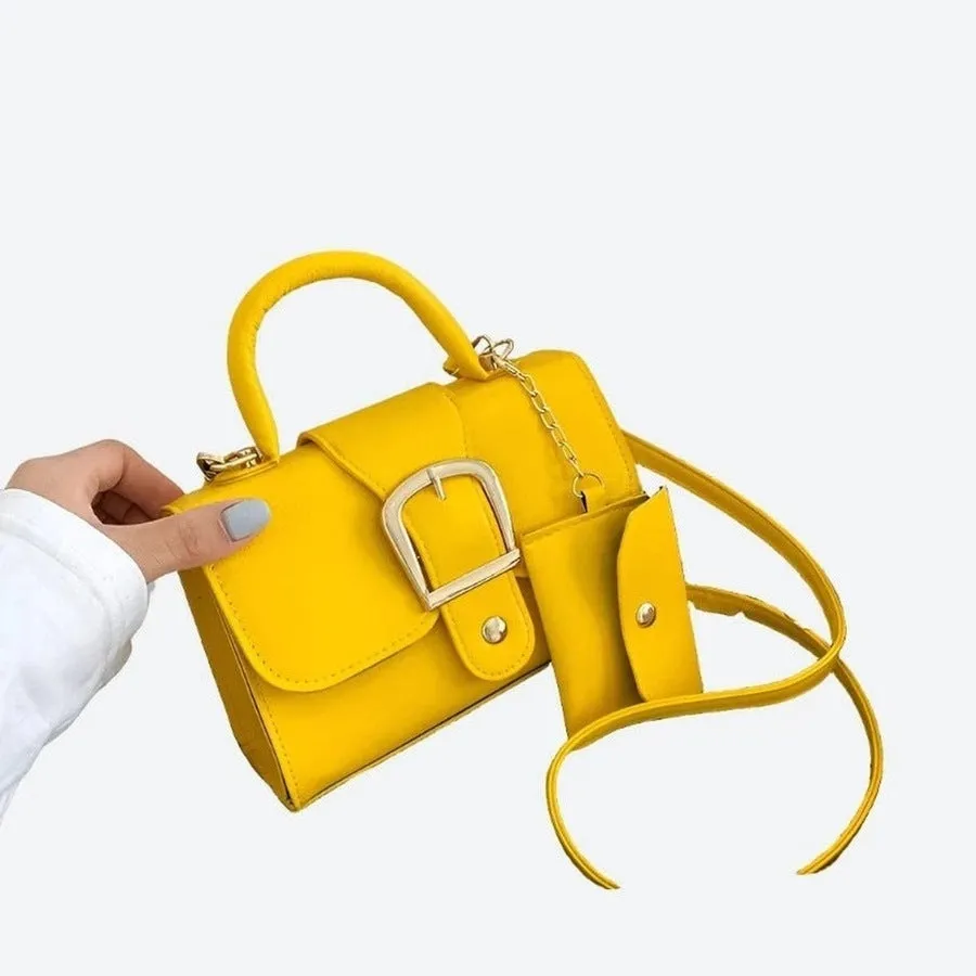 Stylish Buckle Crossbody Bag with Pouch