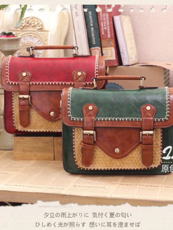 traveler contrast braided satchel