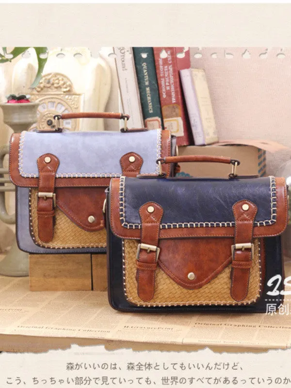 traveler contrast braided satchel
