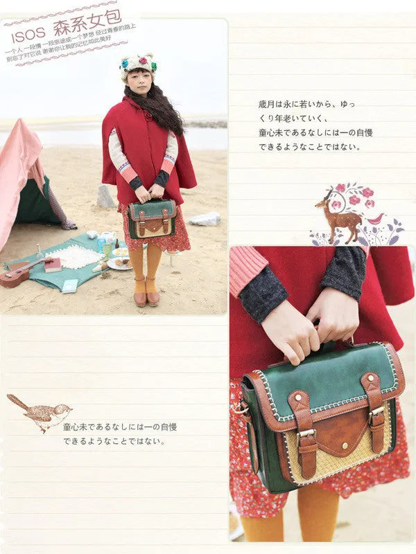 traveler contrast braided satchel